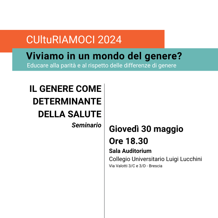 Seminario “Il genere come determinante della salute” _ 30.5.2024 ore 18.30